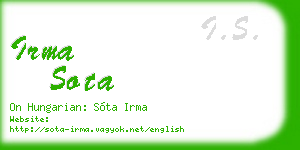 irma sota business card